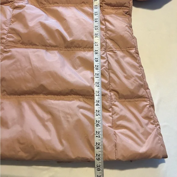 Basic House Korean Down Pink Puffer Fur Trim Hood Parka Jacket Size Small AS-IS - Picture 14 of 16